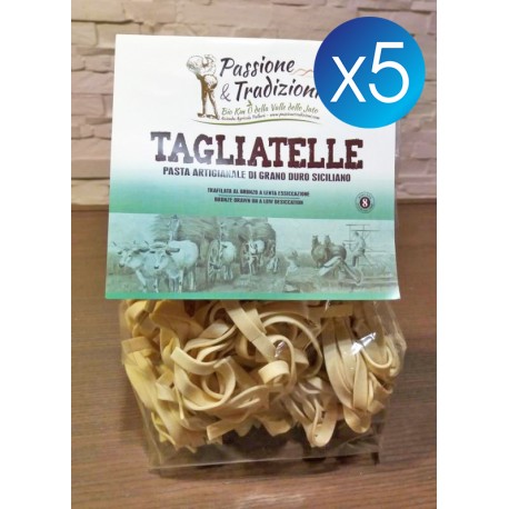 5 Pacchi Tagliatelle di Semola di Grano Duro Siciliano Passione & Tradizioni