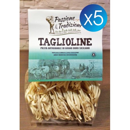 5 Pacchi Tagliolini di Semola di Grano Duro Siciliano Passione & Tradizioni